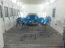 A clean and neat refinishing preparation area allows for a professional job to be done at Automotive Collision Services, Tempe, AZ, 85281.