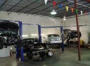 Professional vehicle lifting equipment at International Collision Center, located at Rockville, MD, 20850, allows our damage estimators a clear view of all collision related damages.