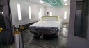 A clean and neat refinishing preparation area allows for a professional job to be done at Hollister Collision Center, Hollister, CA, 95023.